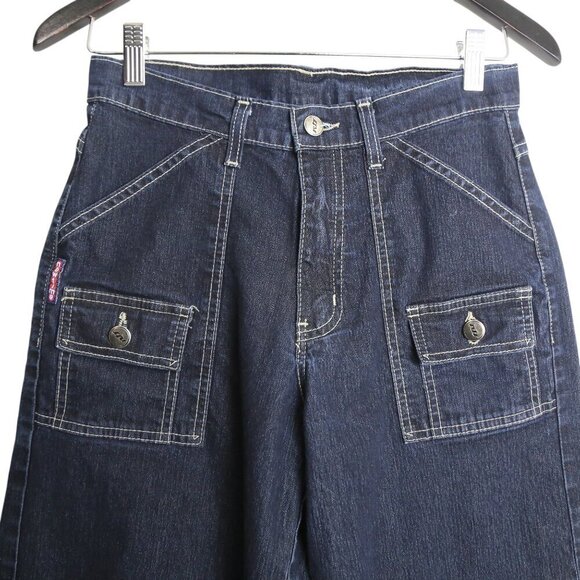 Vintage New Time High Waisted Pocket Stitch Dark Medium Jeans Size 4 - Picture 2 of 7